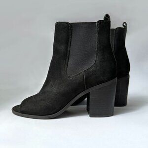 Lucky Brand Peep Toe Kassidy Bootie - Black Leather - Women's 6.5